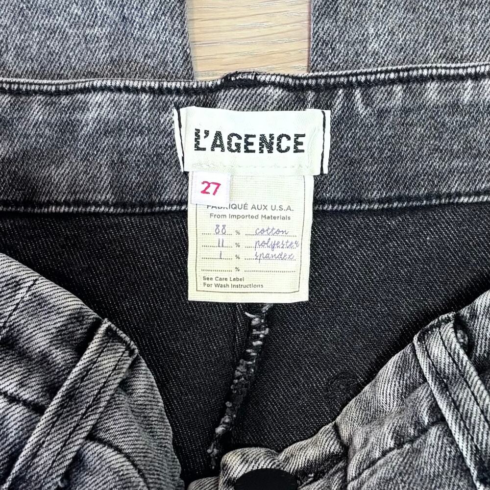 L’agence Brooklyn High Waist Wide Leg Cargo Utility Jeans Gray Women Size 27 - Picture 6 of 11